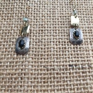 Holly Yashi earrings in silver, black and gold